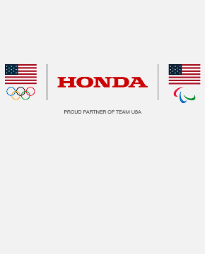 Honda Team USA Olympics Partner Logo on a light gray background Honda Team USA Olympics Partner Logo on a light gray background