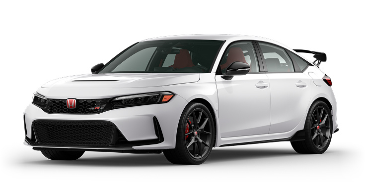 2026 Civic Type R 3/4 front view in Championship White. 2026 Civic Type R 3/4 front view in Championship White.