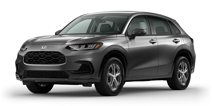 2023 HR-V EX-L 3/4 front view in Modern Steel Metallic.