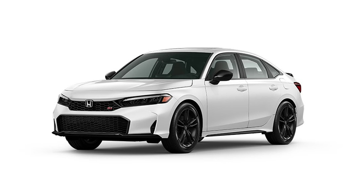 2026 Civic Si 3/4 front view in Platinum White Pearl.